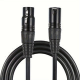 [Cable de Audio XLR Flexible] Cable de Audio XLR Macho a Hembra Compatible con Ethernet Cat6a Redondo Xingzhaotong - No Requiere Batería Conector Flexible para Micrófono, KTV, Amplificador, Mezclador - Negro