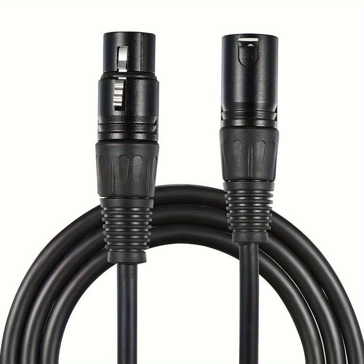 [Cable de Audio XLR Flexible] Cable de Audio XLR Macho a Hembra Compatible con Ethernet Cat6a Redondo Xingzhaotong - No Requiere Batería Conector Flexible para Micrófono, KTV, Amplificador, Mezclador - Negro