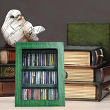 Conjunto de estantería en miniatura encantadora de 1 pieza con 60 libros de madera falsa - perfecto para la decoración del dormitorio y regalos navideños, incluyendo elegantes estantes de exhibición, tranquilidad y sofisticación