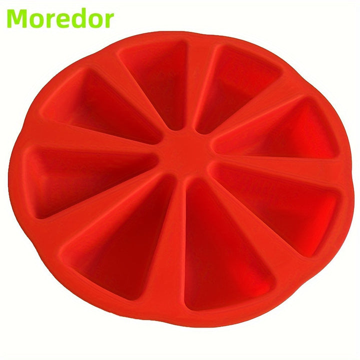 1pc Molde de Silicona, Molde de Horneado de Silicona Antiadherente Fácil de Desmoldar, Molde de Pastel de Porción con 8 Ranuras Triangulares para Brownies, Muffins, Cheesecake, Pan de Maíz, Herramientas Manuales de Cocina para Horno
