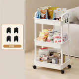 Carro de Almacenamiento con Ruedas - Estantes independientes de plástico duradero para cocinas, baños y dormitorios, estantes móviles fáciles de montar para snacks, artículos de tocador y esenciales de noche, diseño moderno minimalista con estructura rob