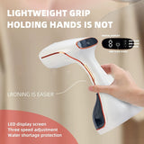 Plancha de mano portátil estilo US, ideal para uso en casa y al aire libre, plancha de viaje con cabezal de cepillo desmontable, 3 velocidades ajustables, planchado plano y colgado, resistente a arrugas