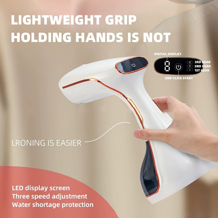 Plancha de mano portátil estilo US, ideal para uso en casa y al aire libre, plancha de viaje con cabezal de cepillo desmontable, 3 velocidades ajustables, planchado plano y colgado, resistente a arrugas