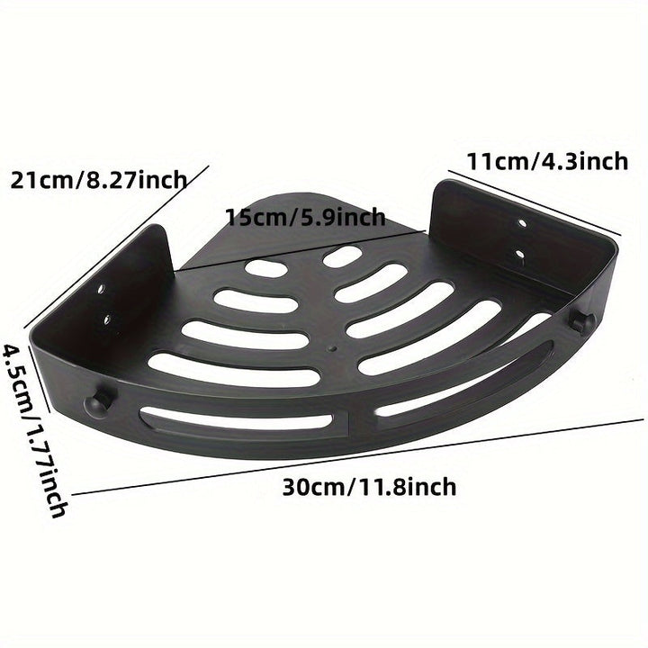 1pc estante de baño sin perforaciones, estante triangular para baño o cocina, material plástico, organizador sin taladros