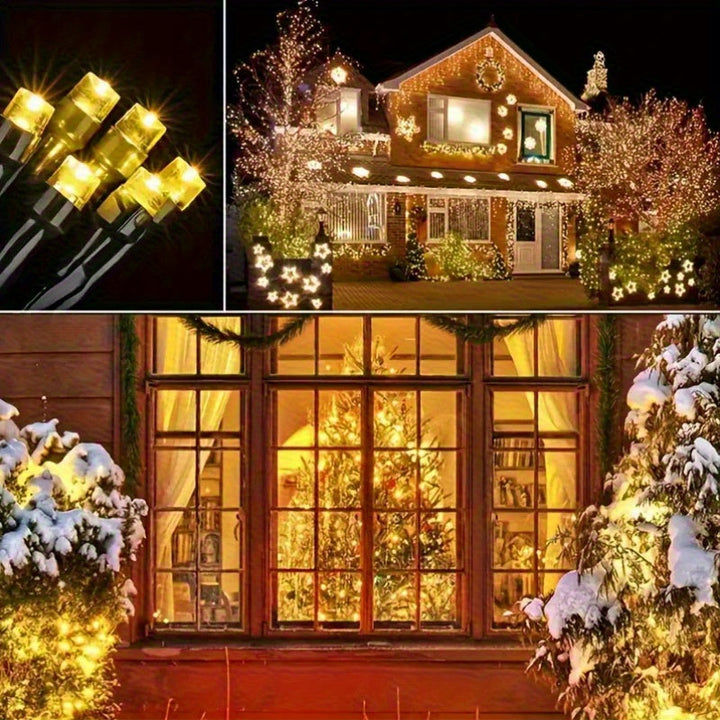 2 piezas de luces de cuerda solares, luces de tiras LED, 7/12 metros de luces de camping al aire libre, luces de jardín, luces de atmósfera de vacaciones, 8 modos de iluminación, IP65 impermeable, adecuadas para la decoración de jardines, iluminación de