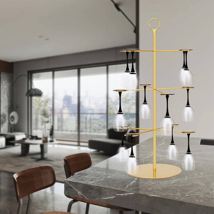 Elegante Estante de Almacenamiento, Portavinos Multiusos de Hierro Recubierto de Polvo - Elegante Estante de Almacenamiento de Metal para Decoración del Hogar y Bodas