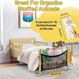 2 Piezas de Red Organizadora para Juguetes de Peluche, Diseño Elástico Montado en Pared con Ajuste, Decoración Hogareña y Almacenamiento de Malla para Muñecas junto a la Cama o Cabecera