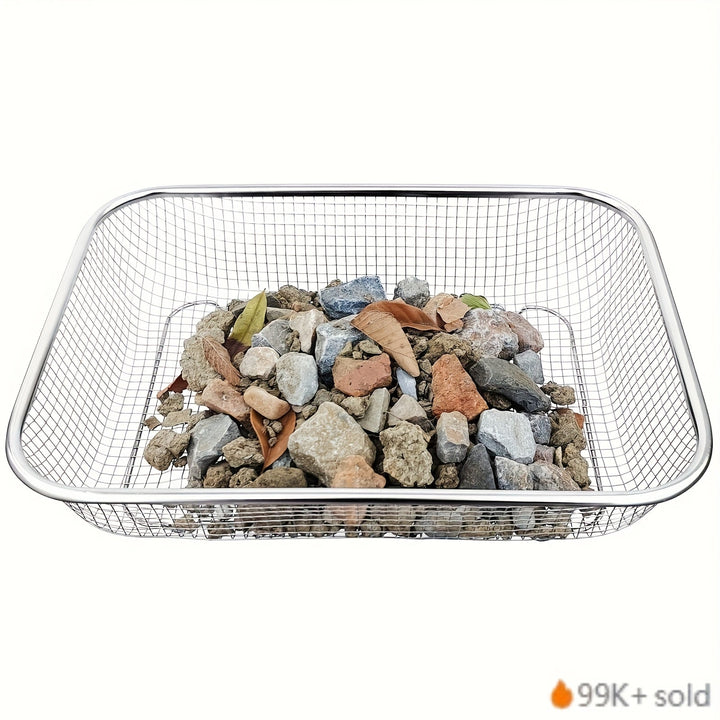 Pasador de Suelo de Acero Inoxidable Resistente - Tamiz Manual con Malla de 1/4", Anticorrosivo, Ligero y Portátil para Jardinería, Compostaje, Arena o Piedras - Ideal para Macetas Elevadas, Hogar o Cultivos Profesionales - Diseño Robusto, Durabilidad Ex