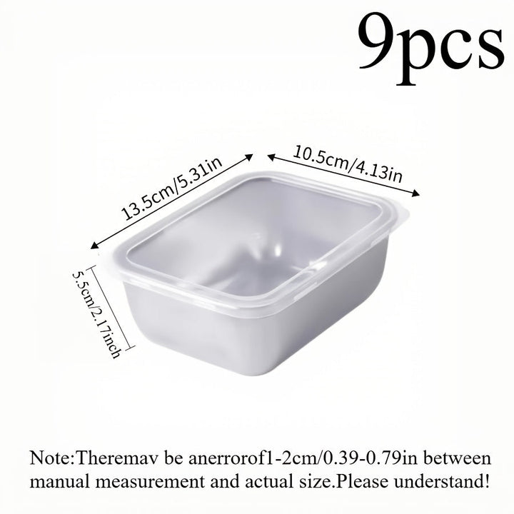 Juego de 9 Recipientes Apilables para Alimentos de Acero Inoxidable con Tapas - Libre de BPA, Organizador Multiusos para Cocina, Apto para Lavavajillas y Contacto con Alimentos, Sin Necesidad de Electricidad