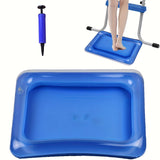 1/2 Piezas Bañera de Pies Inflable Cuadrada, Bañera Portátil para Pies, Escalón de Entrada a la Piscina y Kit de Limpieza y Pedicura