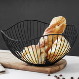 Canasta de alambre para frutas, 1 unidad, tazón de frutas para mostrador de cocina, ola, tazón para servir frutas, plato de alambre para frutas y verduras