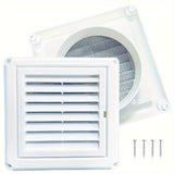 1pc Cubierta de Ventilación con Rejilla Blanca de Fácil Instalación de 10.16cm/15.24cm con Nido de Aves - Incluye 4 Tornillos, Plástico Duradero, para Exhauster de Secadora y Ventilaciones de Aire al Aire Libre, Cubierta de Ventilación de Secadora
