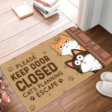 Alfombra de Bienvenida para Gatos -1pc Mantén la Puerta Cerrada, Alfombra Decorativa Interior para el Hogar con Diseño de Planificación de Fuga de Gatos, Hecha de Poliéster y Con una Grosor de Un Centímetro que Pesa 800 Gramos por Metro Cuadrado