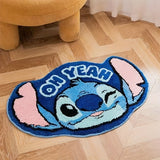 Alfombra Antideslizante de Disney Stitch - 100% Poliéster Lavable a Máquina, Diseño Vibrante de Dibujos Animados para Dormitorio, Sala de Estar, Baño y Sala de Juegos - Regalo de Pascua Halloween, Adorno para Baño, Tela Duradera