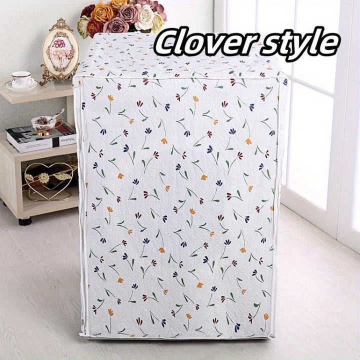 1pc Funda para Lavadora con Diseño Elegante de Campanillas y Flores Amarillas - Protector UV/Antidesvanecimiento/Polvo, Compatible con Lavadoras Frontales y Monoblocos, Tapa Lavable en Máquina de PE, Apto para la Mayoría de Lavadoras Estándar, Material D