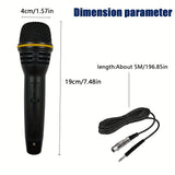Micrófono dinámico profesional con cable y conector de 6,35 mm - Sonido de alta fidelidad, reducción de ruido, diseño negro para KTV, transmisión en vivo, reuniones y canto - Configuración fácil de enchufe y juego, grabación y uso en vivo múltiples, micr