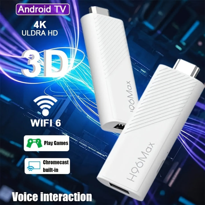 2025 Android 14 H96 MAX TV Stick - 4K@60fps, WiFi 6 y sin varillas 5.0, Asistente de Google Integrado, 2GB RAM 8GB ROM, Doble WiFi, USB 3.0, Control Remoto sin varillas, Reproductor Multimedia HDR 4K para Smart TVs y Dispositivos Android, Diseño Moderno,