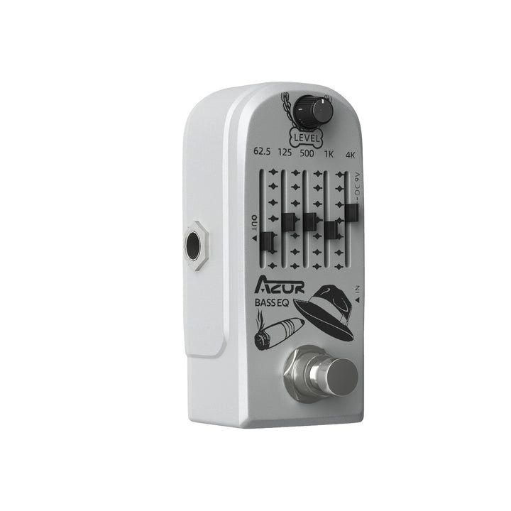 Pedal de Efectos para Bajo Eléctrico AZOR con Ecualizador de 5 Estadias, Pasaje Verdadero Sin Pérdidas y Diseño Compacto en Aleación de Aluminio