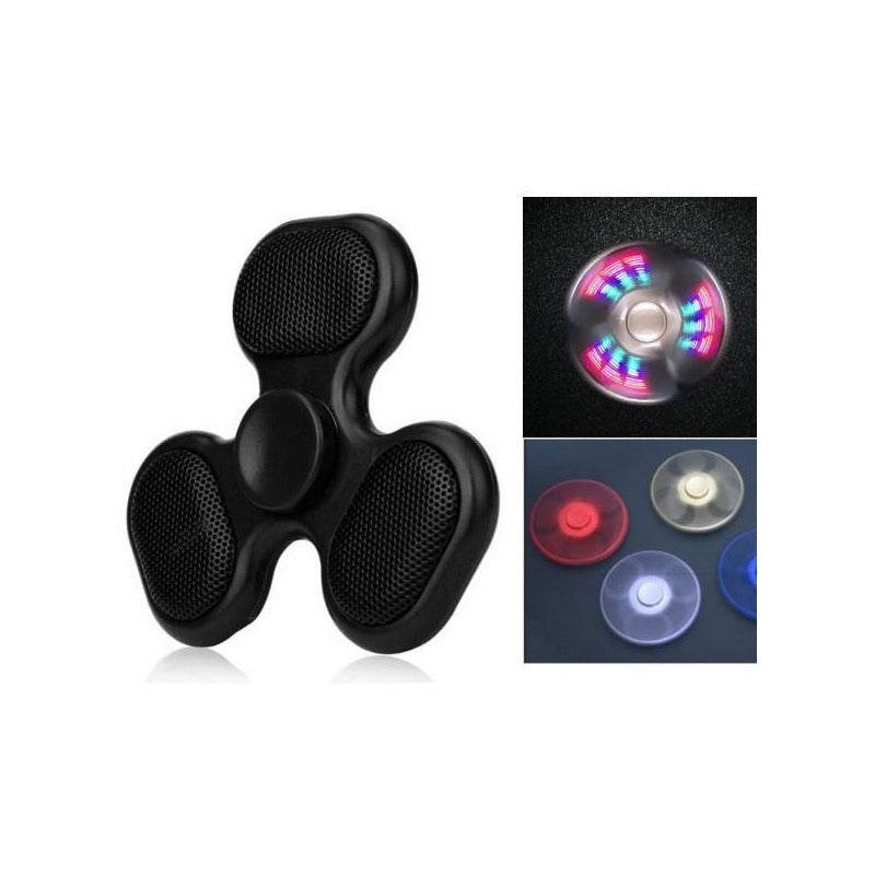 Unico Spinner Parlante Bluetooth Con Sd Música Luz Led Negro