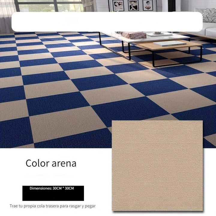 Baldosas de alfombra adhesivas y antideslizantes para oficinas, adecuadas para grandes áreas comerciales, cubriendo completamente dormitorios y salones.