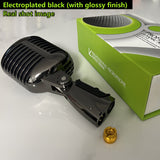 Microfono Vocal Dinámico Retro Clásico BT-55 - Negro, Aleación de Aluminio, Jack de 6.35mm, Ideal para Karaoke y Grabación, Fondo de Arte Mural Temático Musical Vibrante, Utilizado para Cantar en Karaoke, Estilo Retro