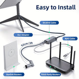 Adaptador Ethernet de alta velocidad Starlink Gen2 - Conector RJ45 mate confiable para conexión externa por cable y satelital a internet, diseño compacto y construcción duradera