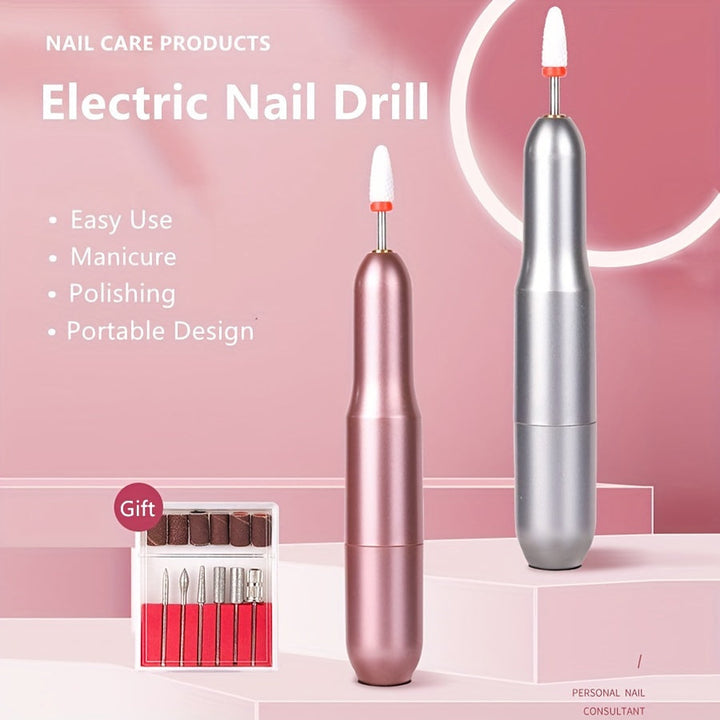 Duofu Profesional Conjunto de Taladro Eléctrico USB - Bajo Ruido y Libre de Vibraciones, Lijadora y Herramienta de Pulido para Manicura y Pedicura, Diseño Portátil, Ideal para Uso en Casa y Salón, Regalo para Mujeres