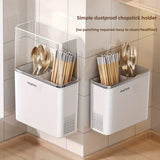 Soporte de utensilios Joybos, drenador ventilado, a prueba de polvo, tubo interior profundizado, extraíble y lavable, con fijación sin taladrar, adecuado para almacenamiento de utensilios de cocina, primera opción para el Día del Padre.