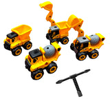 Set x4 Construcción Excavadora Volqueta Mezcladora Juguetes Niños CBTX4