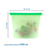 Bolsa Silicona Hermética Reutilizables Alimentos 1000ml HE0232