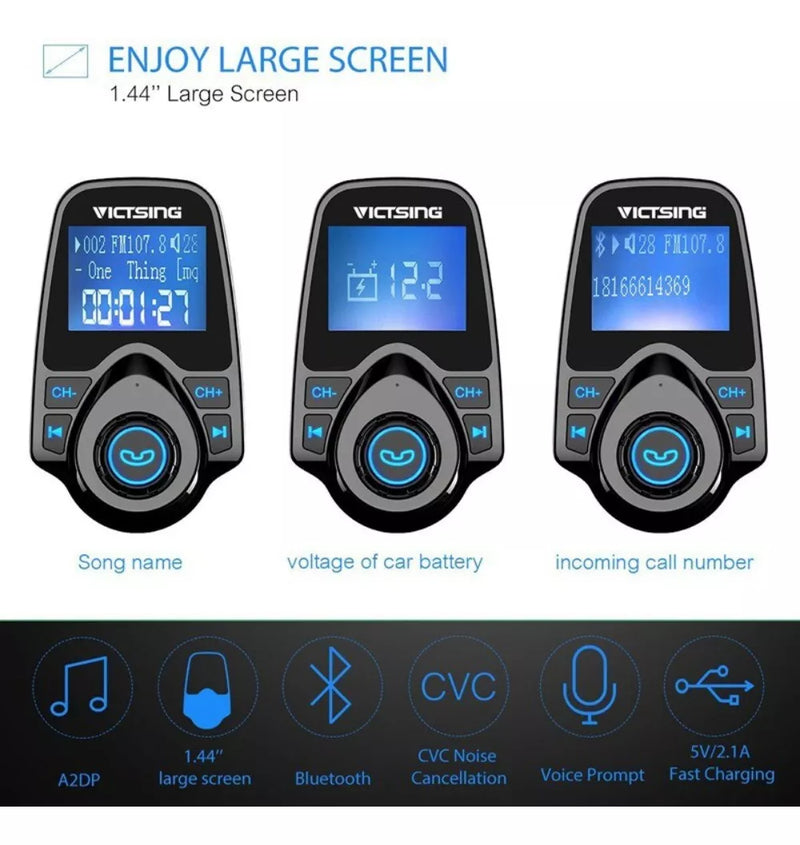 Transmisor De Carro Bluetooth Modulador Mp3 Usb Cargador T10