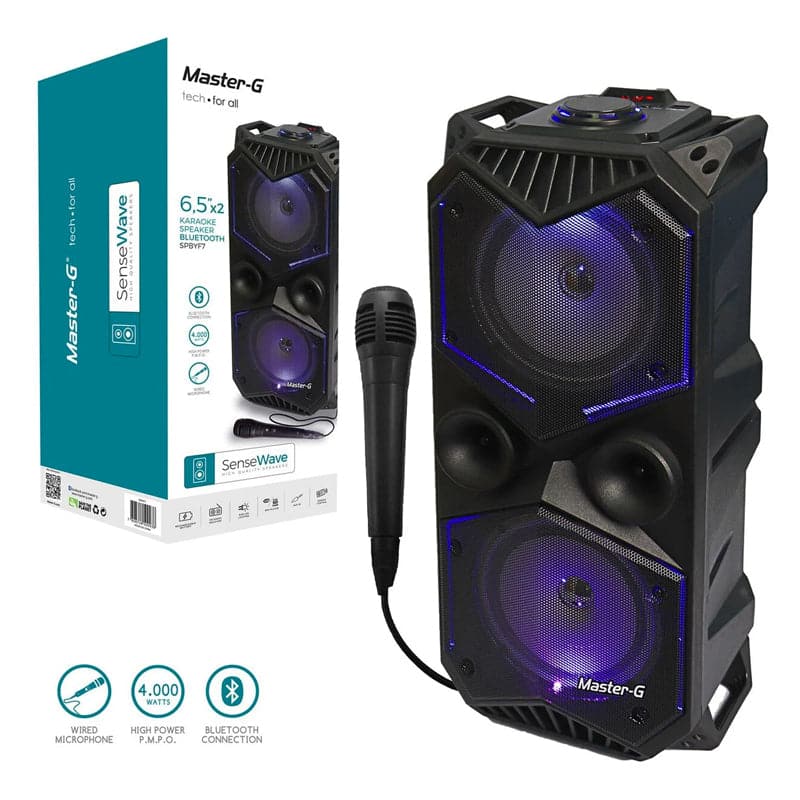 Parlante Karaoke Portátil SPBYF7 Master-G Bluetooth 6,5"x 2 + Micrófono 509938