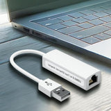 Adaptador de red Ethernet USB 100MB para portátiles y dispositivos USB 2.0 - Compatible con Windows 7 a 11, Vista, todos los Mac OS X y MacOS, transferencia de datos de alta velocidad, configuración fácil, no se requiere instalación, adaptador de red par