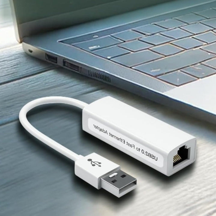 Adaptador de red Ethernet USB 100MB para portátiles y dispositivos USB 2.0 - Compatible con Windows 7 a 11, Vista, todos los Mac OS X y MacOS, transferencia de datos de alta velocidad, configuración fácil, no se requiere instalación, adaptador de red par