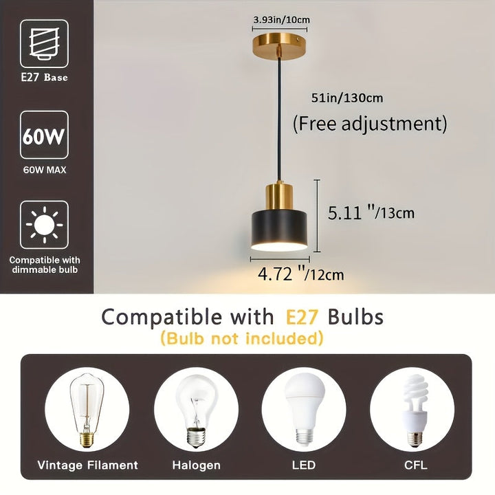 1pieza Lámpara de techo industrial, estilo granja moderna Semi-Flush Mount para cocina, comedor, pasillo, dormitorio - Acabado metálico, cableado, sin bombilla incluida, Iluminación de cocina | Lámpara colgante moderna | Lámpara colgante de acabado metál