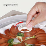 Protector de salpicaduras para microondas con ventilación - Material de PC grado alimenticio, cubierta segura para cocinar y calentar - Escudo contra aceite y conservador de vegetales para hogar y oficina - Regalo perfecto para Halloween y Navidad