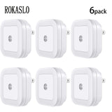 [6 piezas] Luz nocturna LED con sensor inteligente de anochecer a amanecer, luces nocturnas para dormitorio, baño, inodoro, escaleras, cocina, pasillo, luces nocturnas compactas, blanco frío