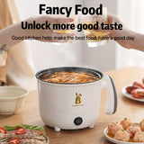 Olla de doble capa no adherente de American Standard, fabricante de fideos instantáneos, cocinero eléctrico, sartén multifuncional y olla exprés, vaporizador, olla exprés eléctrica para dormitorio, olla pequeña de fuego conveniente.