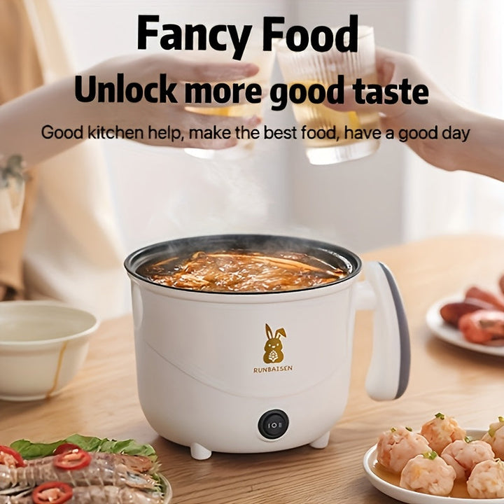 Olla de doble capa no adherente de American Standard, fabricante de fideos instantáneos, cocinero eléctrico, sartén multifuncional y olla exprés, vaporizador, olla exprés eléctrica para dormitorio, olla pequeña de fuego conveniente.