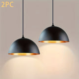 2 piezas de lámpara colgante retro negra estilo industrial dorado, iluminación comercial para centros comerciales, cafés, hoteles, adecuada para oficinas festivas, dormitorios, salones de fiestas, decoración navideña (bombillas no incluidas)