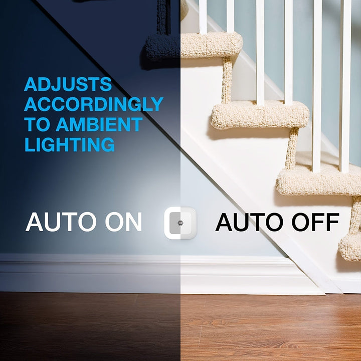 [6 piezas] Luz nocturna LED con sensor inteligente de anochecer a amanecer, luces nocturnas para dormitorio, baño, inodoro, escaleras, cocina, pasillo, luces nocturnas compactas, blanco frío