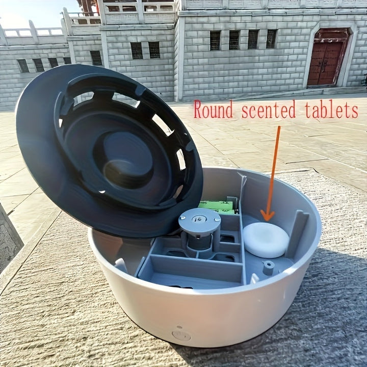 Cenicero redondo de plástico perfumado de 3/5/8 unidades con almohadilla de filtro, purificador de aire sin humo, material PP, no requiere electricidad.