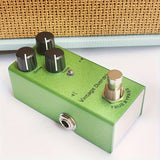 Pedal de efectos mini verde dinámico vintage overdrive para guitarra eléctrica, bloque único, práctico