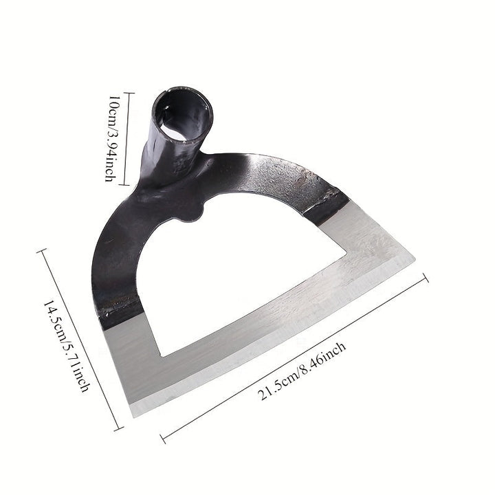 Una azada de acero portátil diseñada para desmalezar y suelto la tierra, haciendo que el jardinería sea más fácil y eficiente.