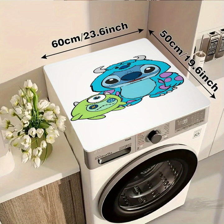 1 pieza, tapa superior de lavadora, goma, "Stitch y Mike Wazowski", alfombras decorativas para uso diario