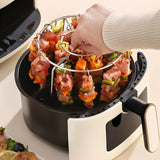 Brocheta de acero inoxidable para freidora de aire - Diseño de acceso fácil para carnes y verduras cocidas a la perfección, accesorio de cocina ideal para hornear y asar, accesorio de horno | Construcción de acero inoxidable | Armazón de cocción duradero