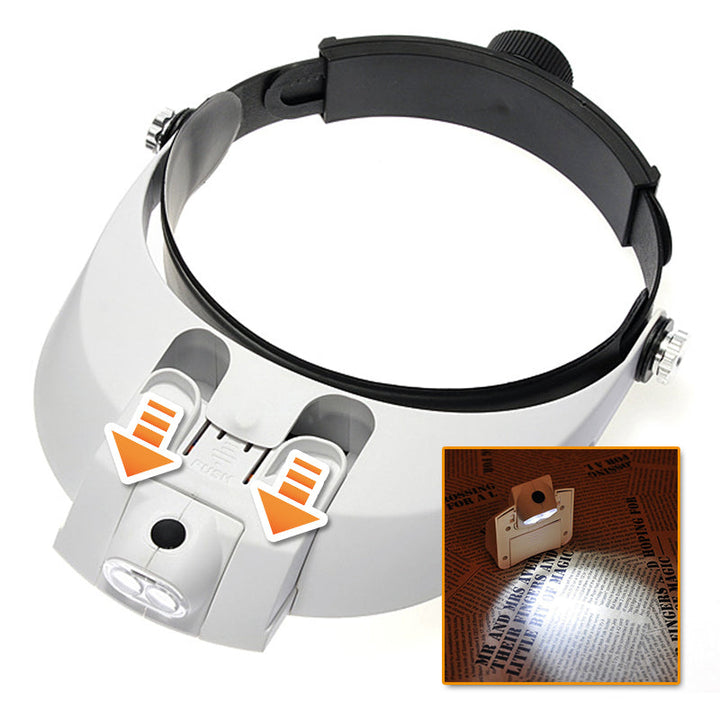 Lupa Led Visera + 5 Lentes Aumento Diadema Joyería Relojería MG81001-G