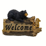 1pc XXOASIS Estatuilla de animal de resina con energía solar, letrero de bienvenida, luz de estatua para exteriores recargable con control de botón, batería de níquel incluida, regalo perfecto para jardín, patio, césped, entrada, estanque, balcón, alféiz