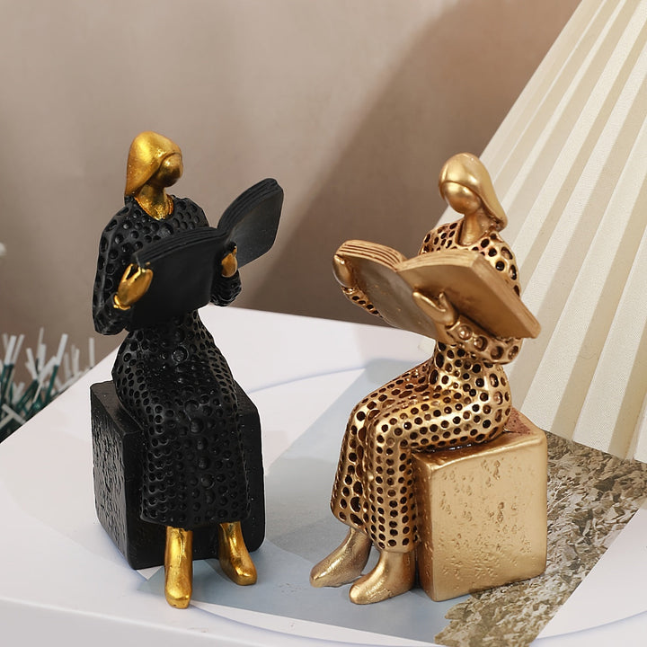 Figura femenina elegante de resina para lectura - Decoración perfecta para escritorio de oficina y bar, regalo ideal para esposa o pareja, decoración femenina