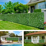8 piezas de pantalla de pared de valla de privacidad de hiedra artificial, longitud total de aproximadamente 118,1 x 39,4 pulgadas, con 576 hojas de textura de alta simulación, puede resistir bien los rayos UV, adecuado para terraza/balcón/jardín/cortijo